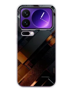 Чехол для Xiaomi 17 Pro Max с картинкой «Черные геометрические блоки»