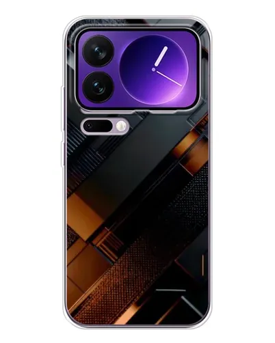 Чехол для Xiaomi 17 Pro Max с картинкой «Черные геометрические блоки»