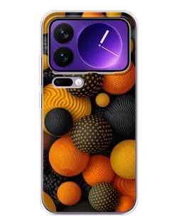 Чехол для Xiaomi 17 Pro Max с картинкой «Объемные оранжевые сферы»