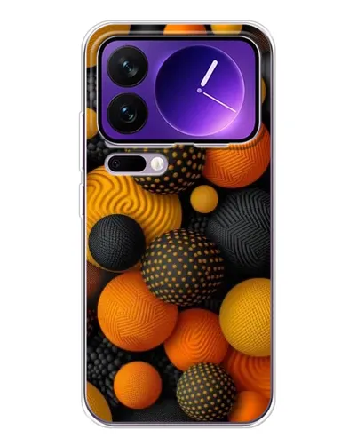Чехол для Xiaomi 17 Pro Max с картинкой «Объемные оранжевые сферы»