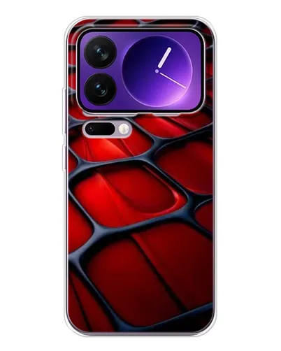 Чехол для Xiaomi 17 Pro Max с картинкой «Красная глянцевая сетка»
