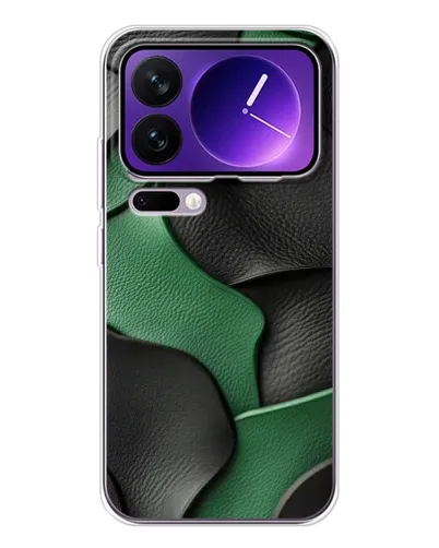 Чехол для Xiaomi 17 Pro Max с картинкой «Зеленые кожаные волны»