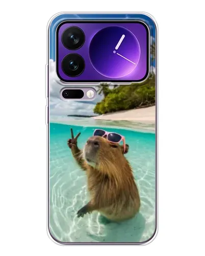 Чехол для Xiaomi 17 Pro Max с картинкой «Капибара на море» Чехол для Xiaomi 17 Pro Max с картинкой «Капибара на море»