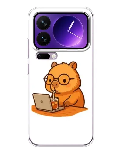 Чехол для Xiaomi 17 Pro Max с картинкой «Капибара с ноутбуком» Чехол для Xiaomi 17 Pro Max с картинкой «Капибара с ноутбуком»