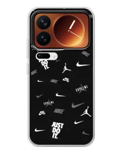 Чехол для Xiaomi 17 Pro с картинкой «Nike Black Pattern» Чехол для Xiaomi 17 Pro с картинкой «Nike Black Pattern»