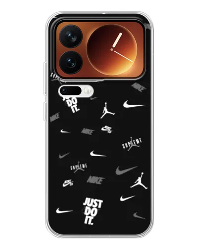 Чехол для Xiaomi 17 Pro с картинкой «Nike Black Pattern»
