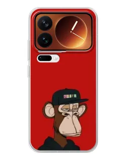 Чохол для Xiaomi 17 Pro з картинкою «Bored Ape — червоний фон»