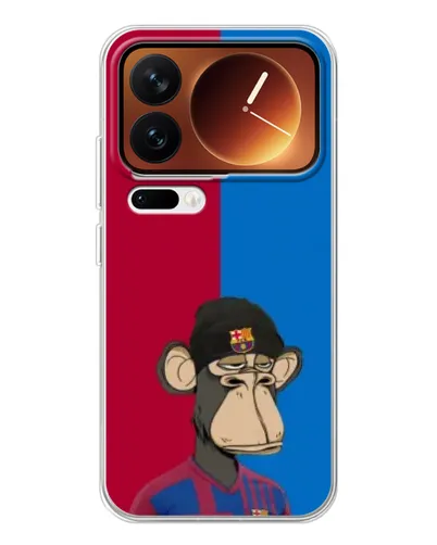 Чохол для Xiaomi 17 Pro з картинкою «Bored Ape — фанат Барси» Чохол для Xiaomi 17 Pro з картинкою «Bored Ape — фанат Барси»