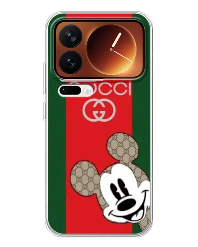 Чохол для Xiaomi 17 Pro з картинкою «Gucci — смуги та Міккі»