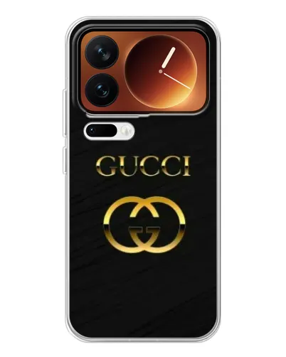 Чохол для Xiaomi 17 Pro з картинкою «Золотий логотип Gucci»