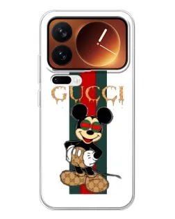 Чохол для Xiaomi 17 Pro з картинкою «Міккі Маус Gucci — смуги»