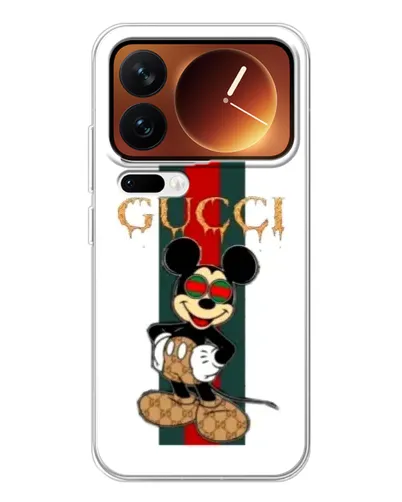 Чохол для Xiaomi 17 Pro з картинкою «Міккі Маус Gucci — смуги»