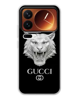 Чехол для Xiaomi 17 Pro с картинкой «Gucci — серебряный лев» Чехол для Xiaomi 17 Pro с картинкой «Gucci — серебряный лев»