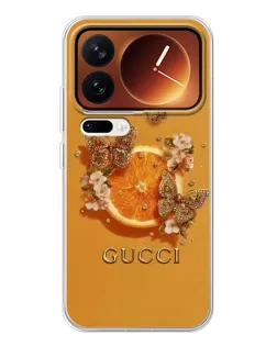 Чехол для Xiaomi 17 Pro с картинкой «Gucci — золотые бабочки» Чехол для Xiaomi 17 Pro с картинкой «Gucci — золотые бабочки»