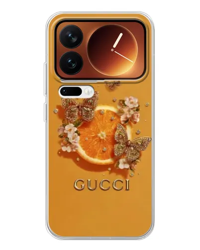 Чехол для Xiaomi 17 Pro с картинкой «Gucci — золотые бабочки» Чехол для Xiaomi 17 Pro с картинкой «Gucci — золотые бабочки»