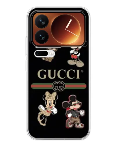 Чехол для Xiaomi 17 Pro с картинкой «Gucci — герои Disney и монограмма» Чехол для Xiaomi 17 Pro с картинкой «Gucci — герои Disney и монограмма»