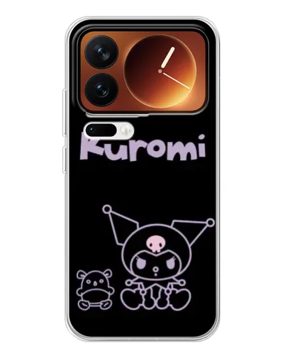 Чехол для Xiaomi 17 Pro с картинкой «Kuromi — черный минимализм»