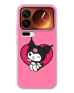 Чехол для Xiaomi 17 Pro с картинкой «Kuromi — любовь в сердце»