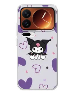 Чехол для Xiaomi 17 Pro с картинкой «Kuromi и лавандовые сердца»