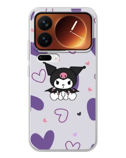 Чехол для Xiaomi 17 Pro с картинкой «Kuromi и лавандовые сердца»