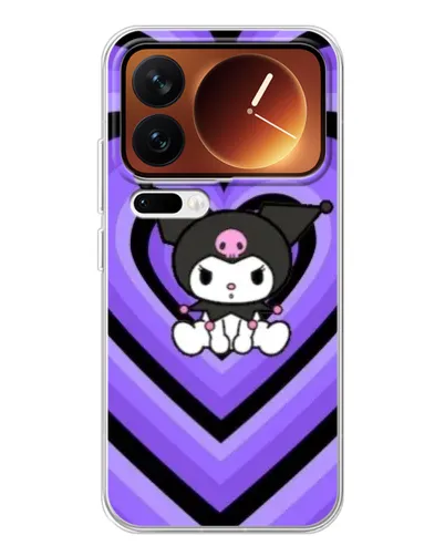 Чехол для Xiaomi 17 Pro с картинкой «Kuromi и фиолетовые сердца»