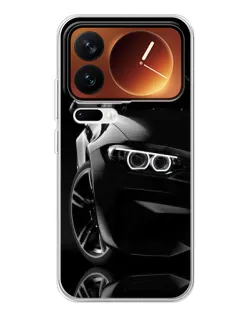 Чехол для Xiaomi 17 Pro с картинкой «Черная BMW — профиль»