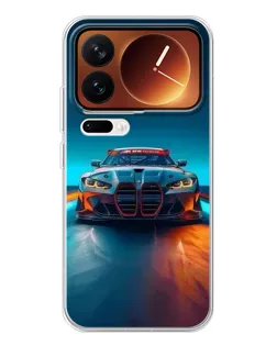Чехол для Xiaomi 17 Pro с картинкой «BMW — огни неона»