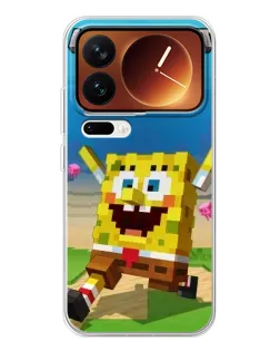 Чехол для Xiaomi 17 Pro с картинкой «Губка Боб Minecraft»