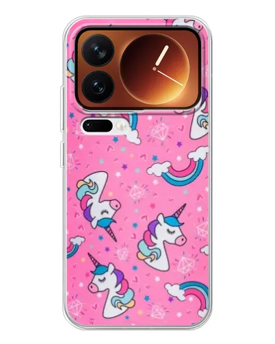 Чехол для Xiaomi 17 Pro с картинкой «Unicorn паттерн розовый»