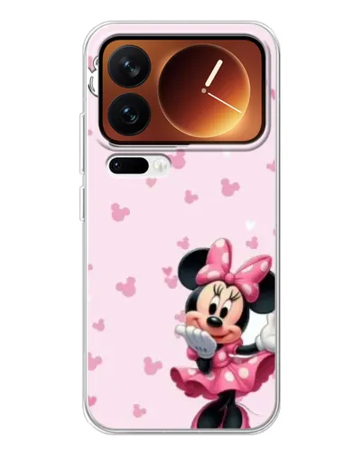 Чехол для Xiaomi 17 Pro с картинкой «Минни Маус и сердечки»