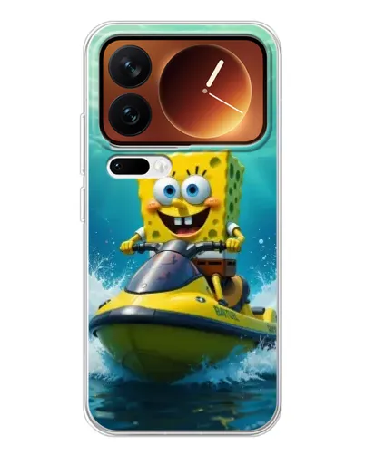 Чехол для Xiaomi 17 Pro с картинкой «Спанч Боб на гидроцикле»