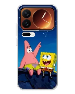Чехол для Xiaomi 17 Pro с картинкой «Губка Боб и Патрик ночью» Чехол для Xiaomi 17 Pro с картинкой «Губка Боб и Патрик ночью»
