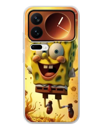 Чехол для Xiaomi 17 Pro с картинкой «Губка Боб прыгает»