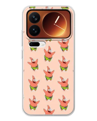 Чехол для Xiaomi 17 Pro с картинкой «Патрик Стар паттерн»