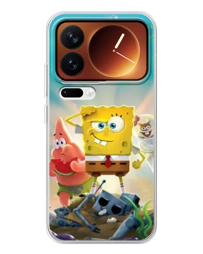 Чехол для Xiaomi 17 Pro с картинкой «Спанч Боб победитель»