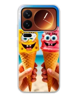 Чехол для Xiaomi 17 Pro с картинкой «Спанч Боб мороженое» Чехол для Xiaomi 17 Pro с картинкой «Спанч Боб мороженое»