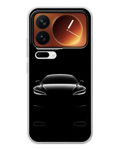 Чохол для Xiaomi 17 Pro з картинкою «Силует Tesla Night»