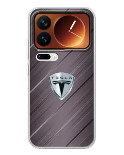 Чохол для Xiaomi 17 Pro з картинкою «Металева текстура Tesla»