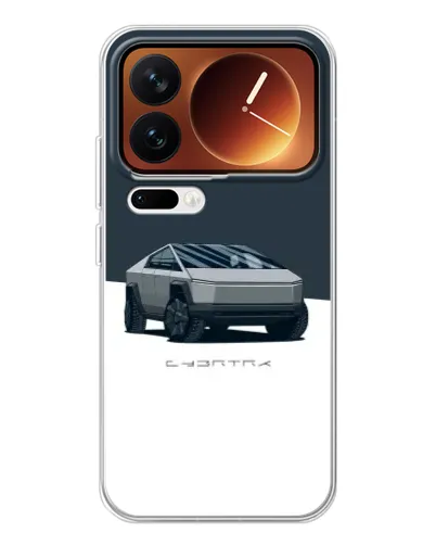 Чохол для Xiaomi 17 Pro з картинкою «Сріблястий Cybertruck Tesla»