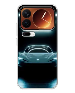 Чохол для Xiaomi 17 Pro з картинкою «Tesla в неоні»