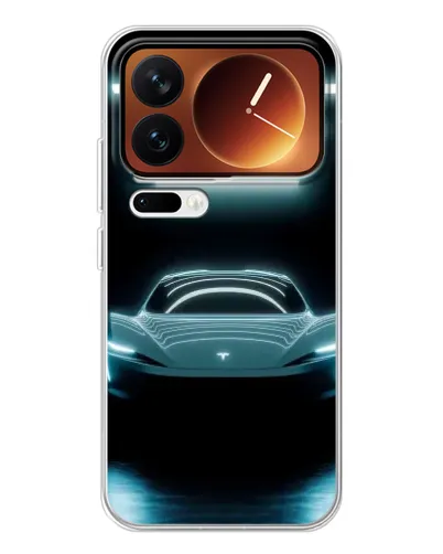 Чохол для Xiaomi 17 Pro з картинкою «Tesla в неоні»