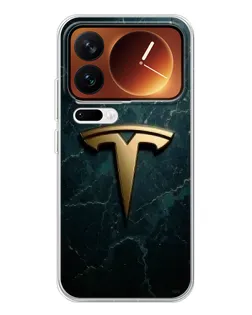 Чохол для Xiaomi 17 Pro з картинкою «Мармурова Tesla Gold»