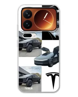 Чохол для Xiaomi 17 Pro з картинкою «Колаж Cybertruck Tesla»