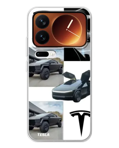 Чохол для Xiaomi 17 Pro з картинкою «Колаж Cybertruck Tesla»
