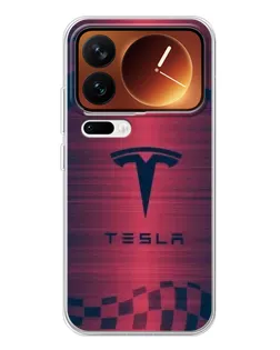 Чохол для Xiaomi 17 Pro з картинкою «Тесла червоний карбон»