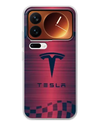Чохол для Xiaomi 17 Pro з картинкою «Тесла червоний карбон»