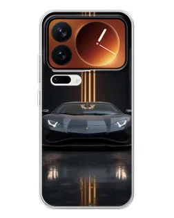 Чохол для Xiaomi 17 Pro з картинкою «Lamborghini золоті лінії»