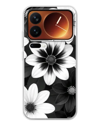 Чохол для Xiaomi 17 Pro з картинкою «Монохромні айстри» Чохол для Xiaomi 17 Pro з картинкою «Монохромні айстри»