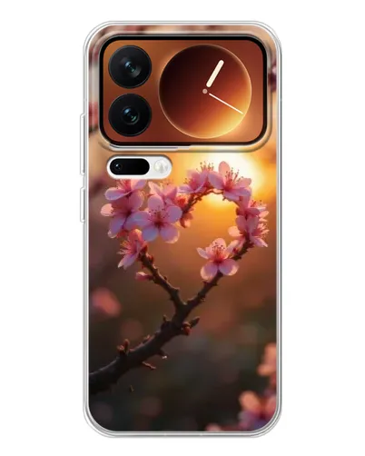 Чохол для Xiaomi 17 Pro з картинкою «Рожевий цвіт сердечко на тлі заходу» Чохол для Xiaomi 17 Pro з картинкою «Рожевий цвіт сердечко на тлі заходу»