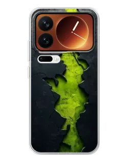 Чехол для Xiaomi 17 Pro с картинкой «Салатовый разлом скалы» Чехол для Xiaomi 17 Pro с картинкой «Салатовый разлом скалы»